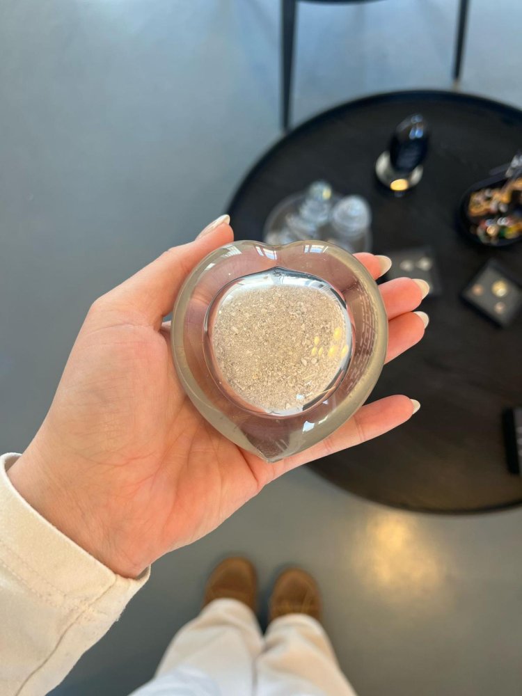 Památeční skleněné srdce čiré