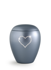 Zvířecí urna Crystal  Heart - Šedá 1,5l