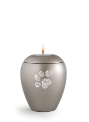 Zvířecí urna Crystal Paw se svíčkou - Fumé 0,5l