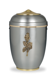 Kovová urna Amara II, šedá, růže