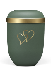 Ekologiczna urna Velvet Heart, oliwkowa, serce