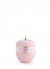 Keramická miniurna Pastell II, lila, růžová, zlatá, svíčka.