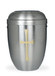 Kovová urna Faith Stříbrná, kříž II