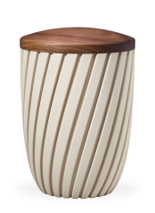 Ökologische Urne Rillen – Beige/Nussbaum