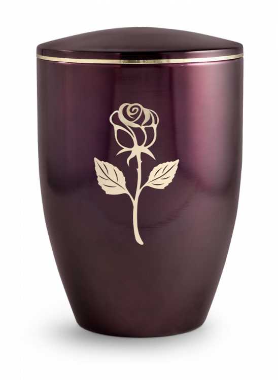 Kovová urna Melina Bordeaux - Růže
