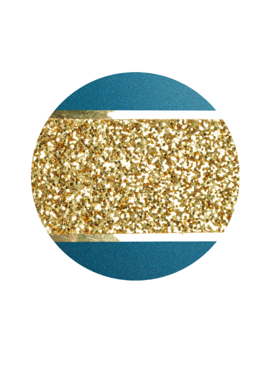 Ekologická urna Glamour Gold, tyrkysová, ozdobný pásek