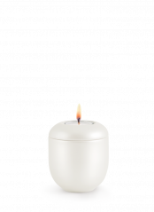 Keramická miniurna Creatio, perleť, bílá, svíčka.