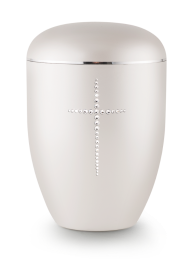 Ekologická urna Crystal Kříž, bílá, motiv