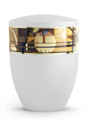 Ökologische Urne Arte White, Sonne, Zierband