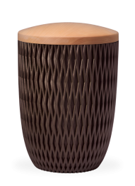 Ökologische Urne Carrea – Braun/Lindenholz