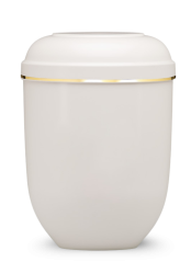 Ekologická urna Classic - Bílá/Zlatý pásek