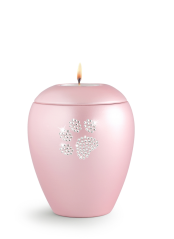 Zvířecí urna Crystal Paw se svíčkou - Rose 1,5l
