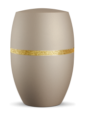 Ekologická urna Glamour Gold, champagne, ozdobný pásek