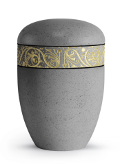 Ekologická urna Piedra Beton, zlatá, ozdobný pásek