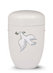 Kovová urna Amaris - Krémová/Holubice