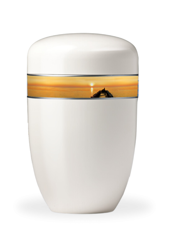 Metalowa urna Royal White, molo