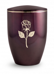 Kovová urna Melina Bordeaux, růže