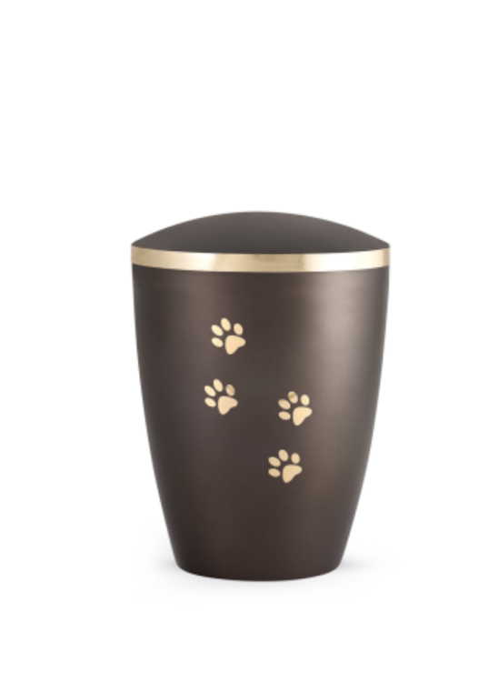 Zvířecí urna Elegance Paws , hnědá 0,5l