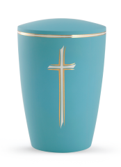 Ekologická urna Pastell, kříž, modrá