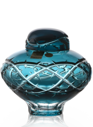 Křišťálová urna Spiny - Azurová 22,5 cm
