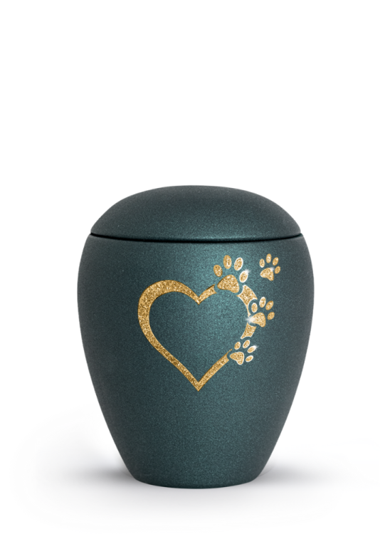 Zvířecí urna Verona Heart - Smaragdová 1,5l