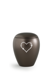 Zvířecí urna Crystal  Heart - Hnědá 0,5l