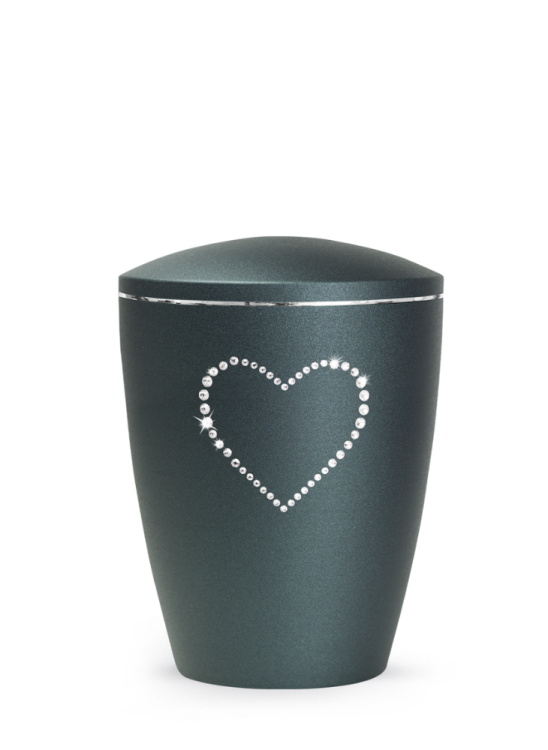 Zvířecí urna Elegance Heart, smaragdová 1,5l