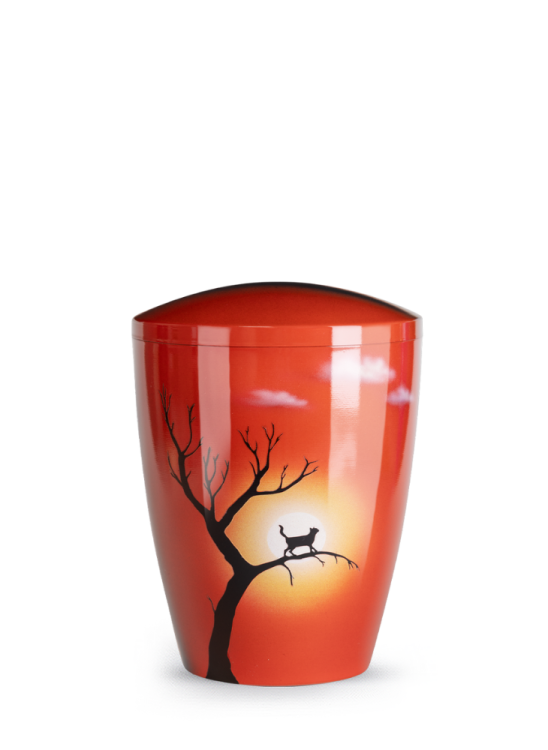 Zvieracia urna Airbrush, mačka na strome 0,5l