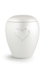 Zvířecí urna Crystal  Heart - Biela 2,8l