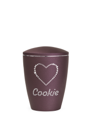  Zvieracia urna Elegance Heart, navy, 0,5l, srdce, kamienky