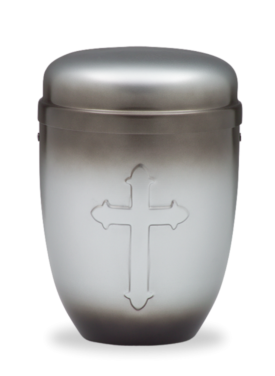 Kovová urna Eliora - Šedá/Kříž