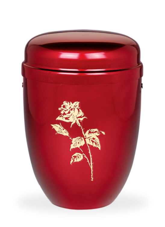 Metalowa urna Faith Red, róża II
