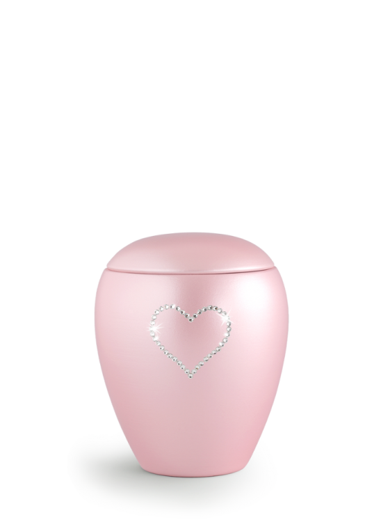 Zvířecí urna Crystal  Heart - Rose 0,5l