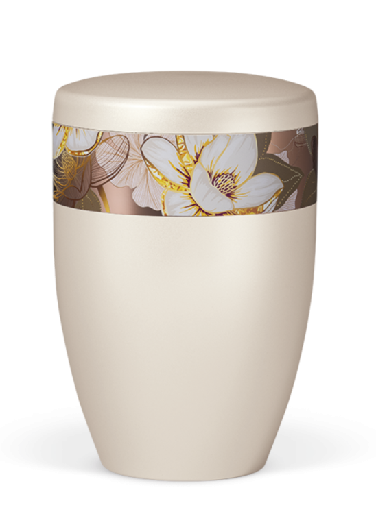 Ökologische Urne Zen II, Magnolie, weiß