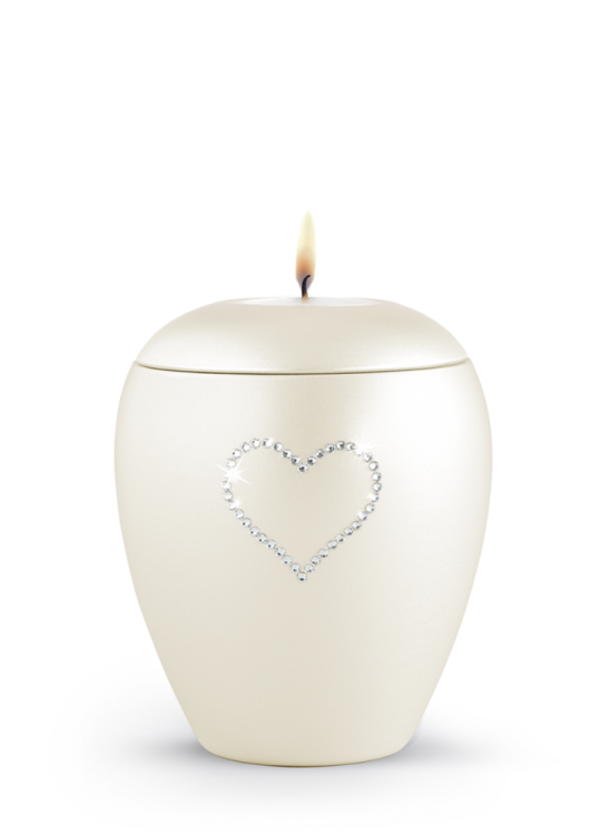 Zvířecí urna Crystal Heart se svíčkou - Champagne 1,5l