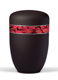 Metalowa urna Royal Black, płatki kwiatów