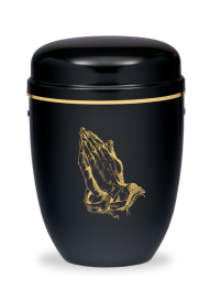 Kovová urna Lucea - Černá/Modlitba