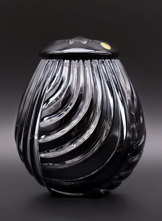Křišťálová urna Linum - Černá 23 cm