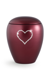 Zvířecí urna Crystal  Heart - Rubínová 2,8l