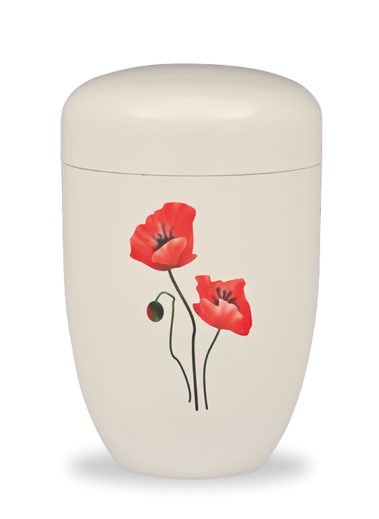 Kovová urna Amaris - Krémová/Mák
