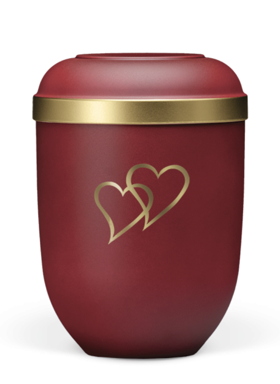 Ekologická urna Velvet Heart, červená, srdce