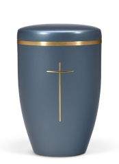 Ökologische Urne Emelia, Kreuz, blau