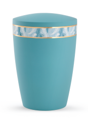 Ekologická urna Pastell II, tyrkysová, ozdobný pásek