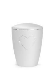 Zvířecí urna Elegance Heart, bílá 1,5l