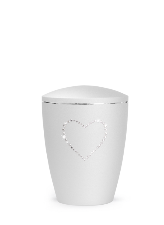 Zvířecí urna Elegance Heart, bílá 0,5l, srdce