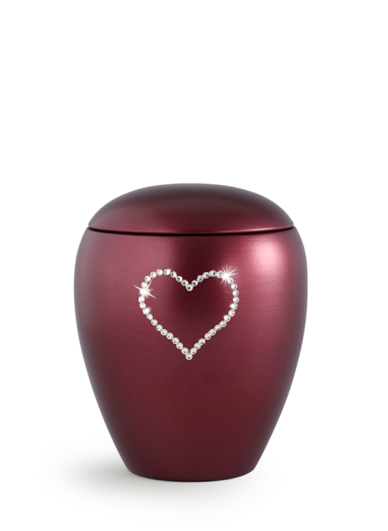 Zvířecí urna Crystal  Heart - Rubínová 1,5l