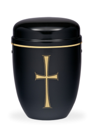 Kovová urna Faith Černá, kříž