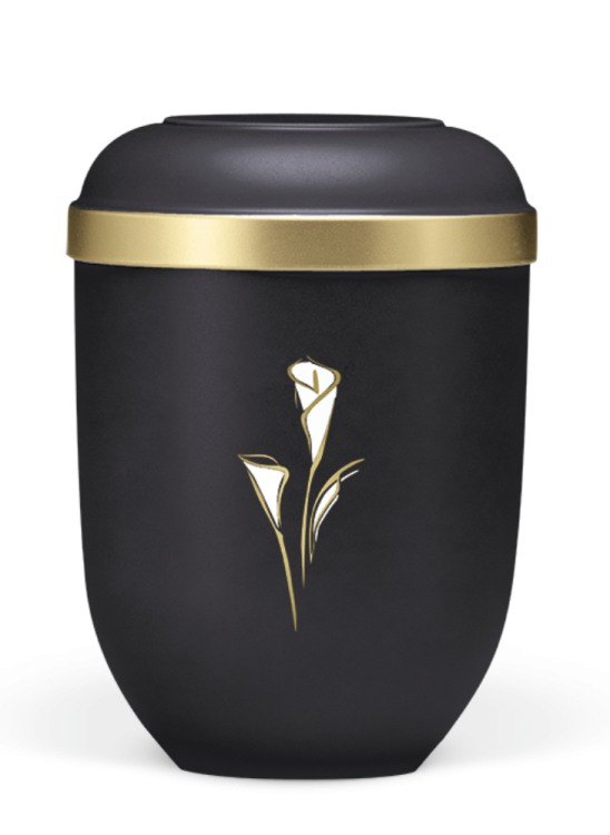 Ökologische Urne Velvet Kala, schwarz, kala