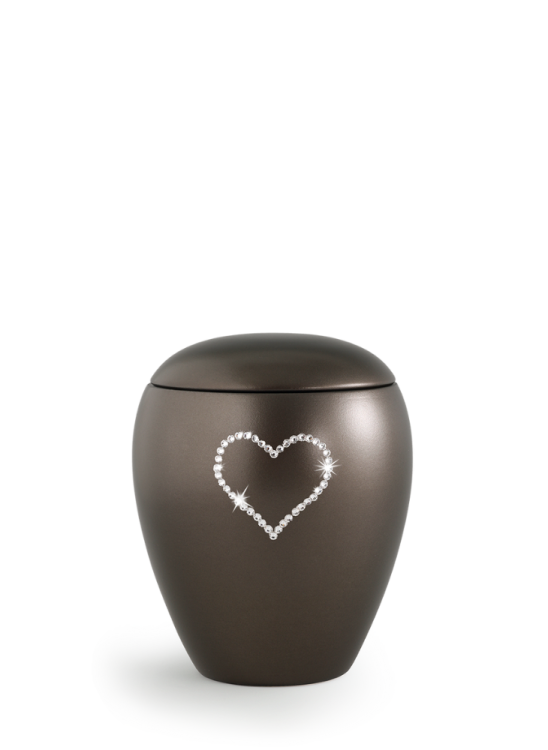 Zvířecí urna Crystal  Heart - Hnedá 0,5l
