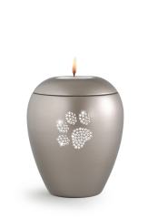 Zvířecí urna Crystal Paw se svíčkou - Fumé 1,5l